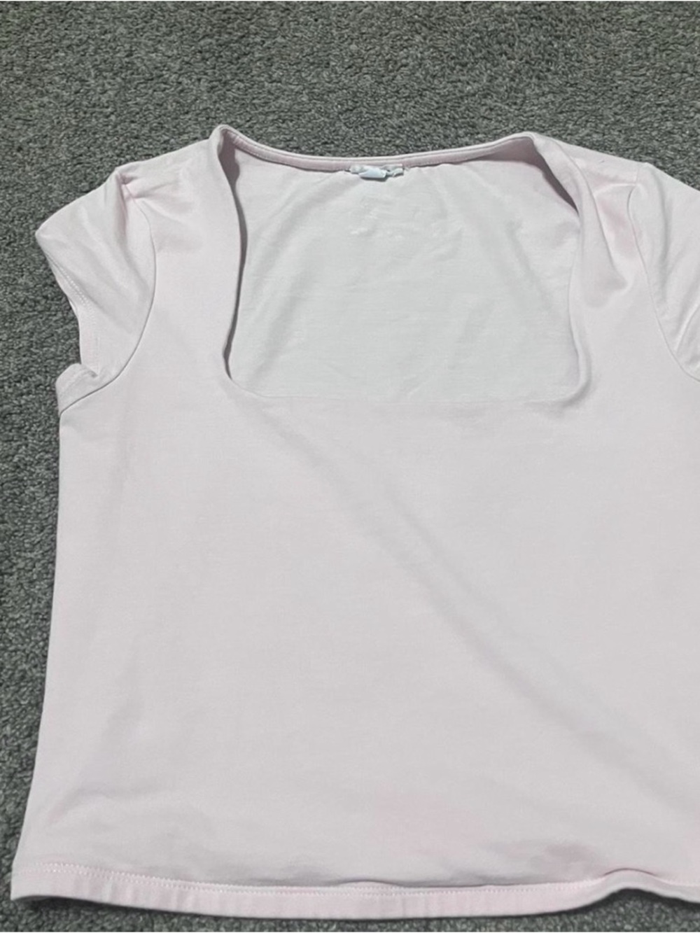 Garage Square Neck Cap Sleeve Top - Pale Pink